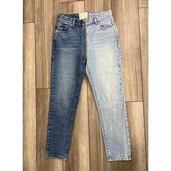 Revice Yin Yang Crop Jeans in Blue Tokyo Wash Size 28 Two Toned Denim Cotton - Picture 1 of 4